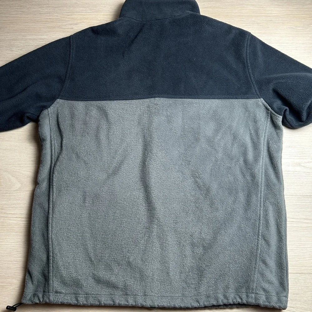 Columbia Mens XLT Tall Fleece Jacket Two Tone Grey Black Full Zip WT3220 1476673